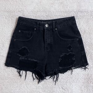 Black High-waisted Shorts